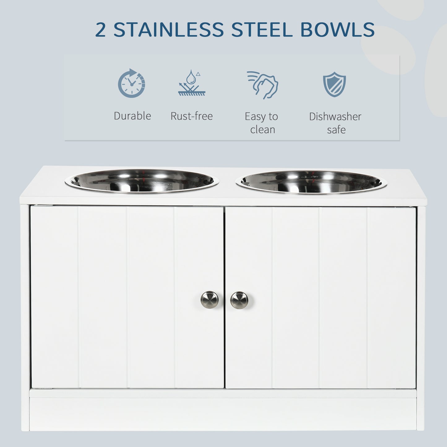 Large White Steel Dog Bed with Storage Cabinet