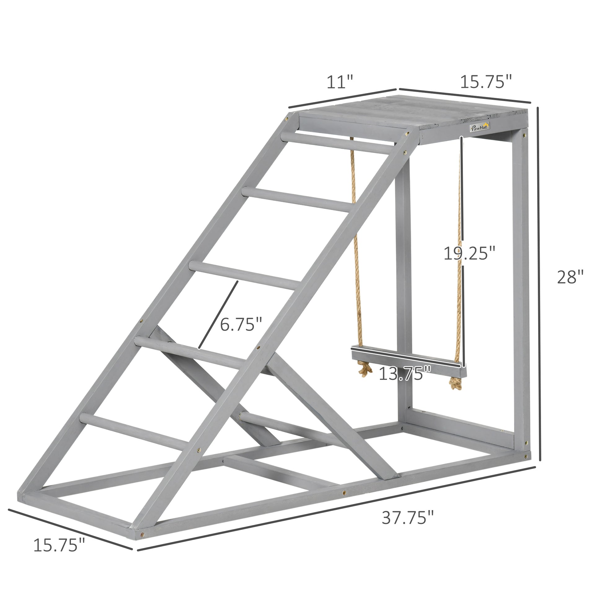 Gray Chicken Swing Play Stand for Two Hens