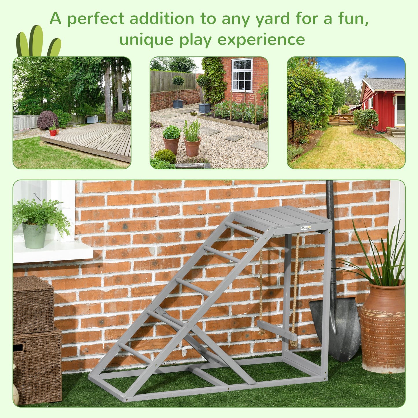 Gray Chicken Swing Play Stand for Two Hens