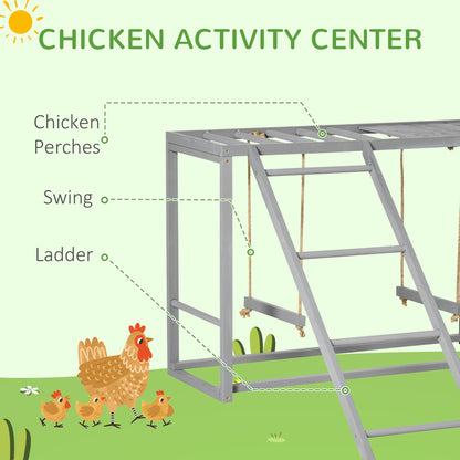 Solid Wood Chicken Coop Accessories with Swings and Perches for Multiple Birds