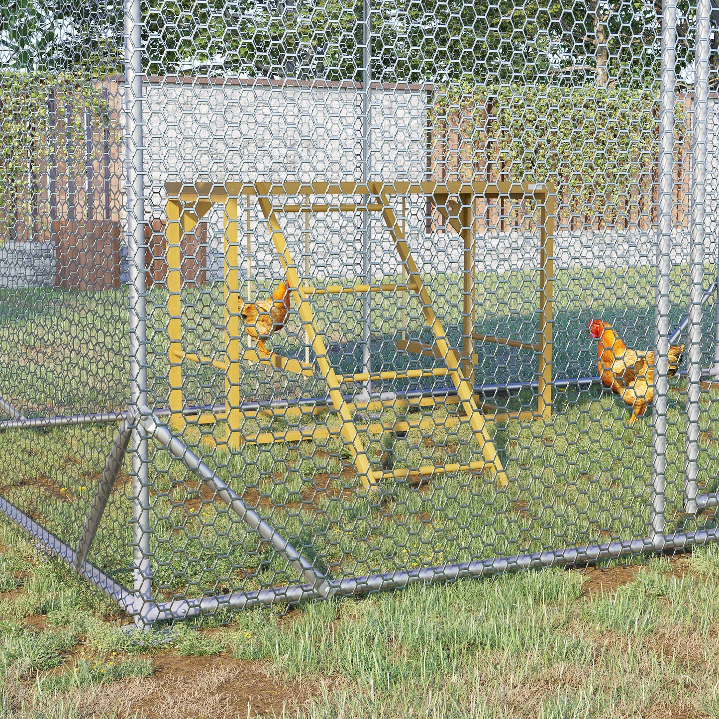 Natural Wood Chicken Coop Toy for Chickens - 3-4 Birds