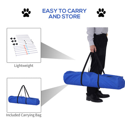 PawHut Adjustable Dog Agility Set - White, 129"L