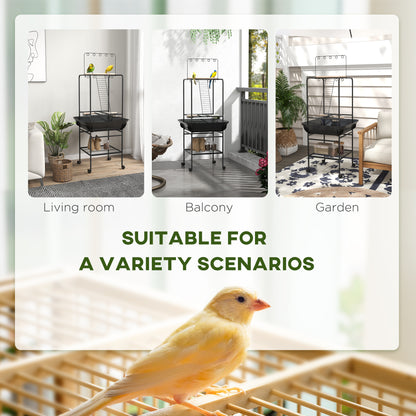 PawHut Bird Stand with Wheels - Dark Gray Pet Furniture