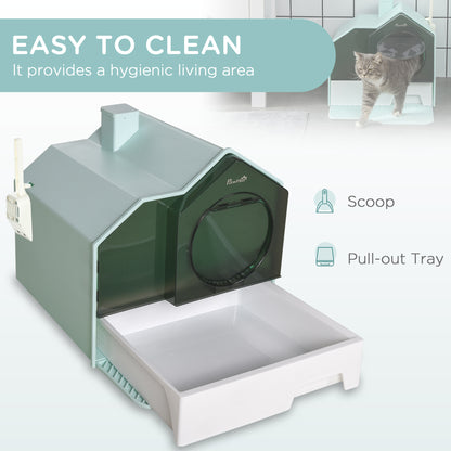 Blue Polypropylene Hooded Cat Litter Box - 18.5" W