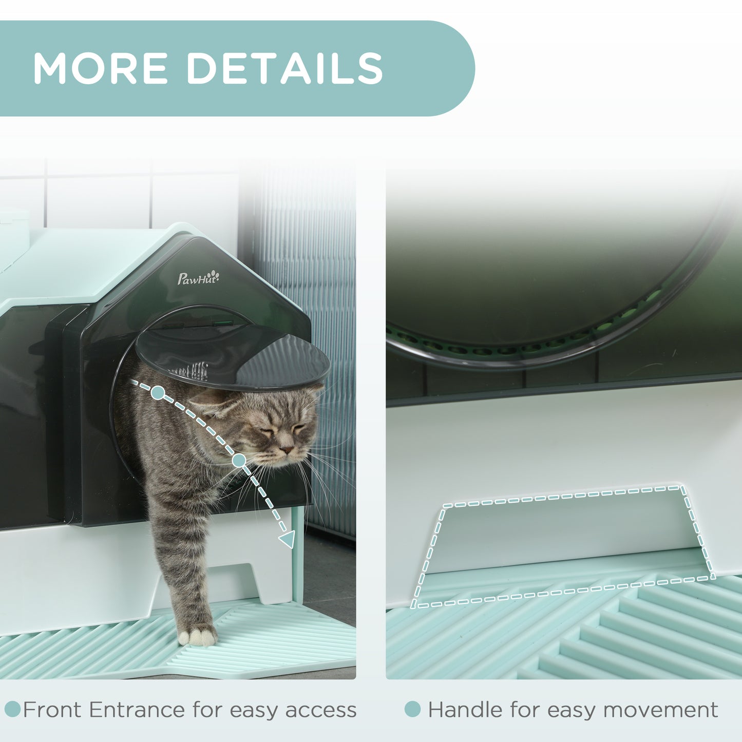 Blue Polypropylene Hooded Cat Litter Box - 18.5" W