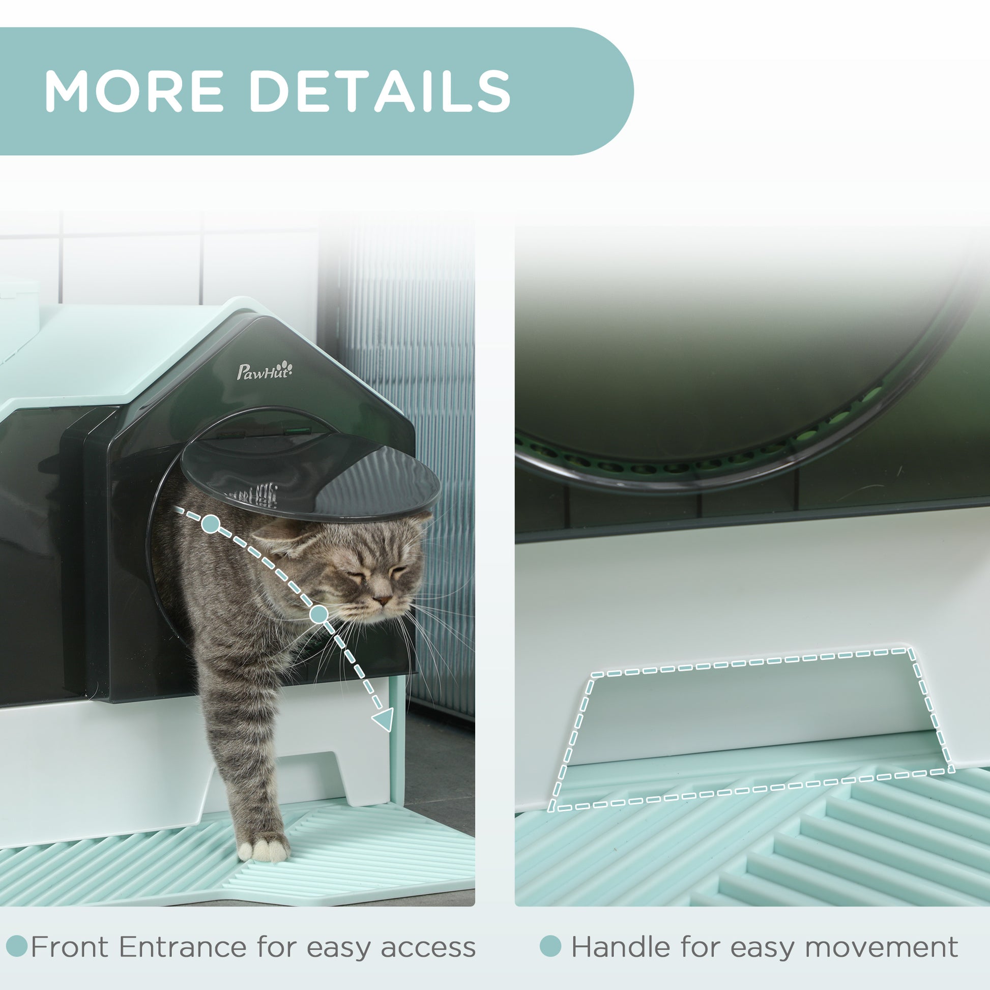Blue Polypropylene Hooded Cat Litter Box - 18.5" W