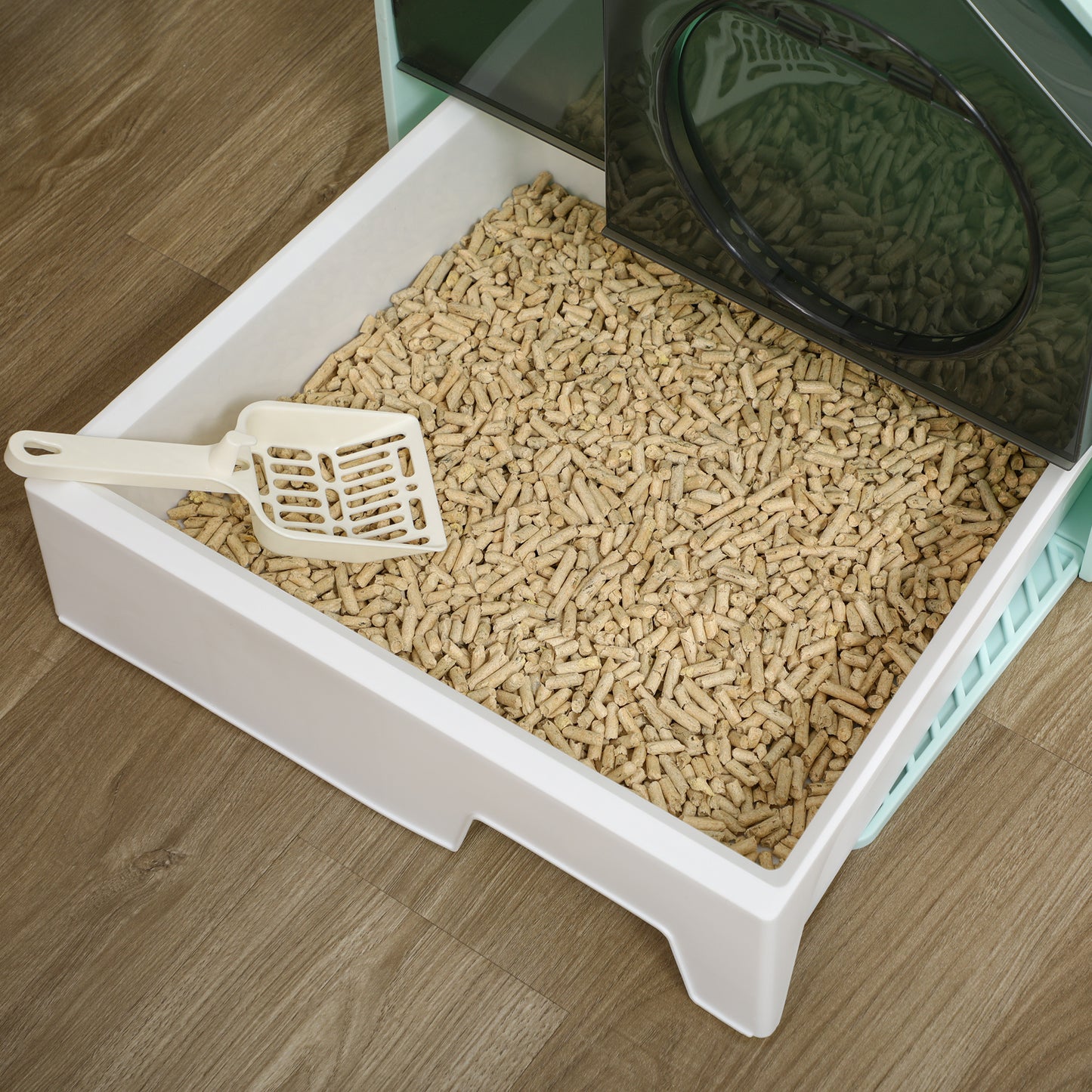 Blue Polypropylene Hooded Cat Litter Box - 18.5" W