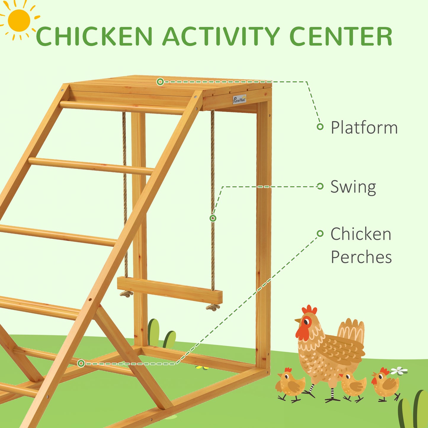 Yellow Chicken Swing Play Center for Two Hens