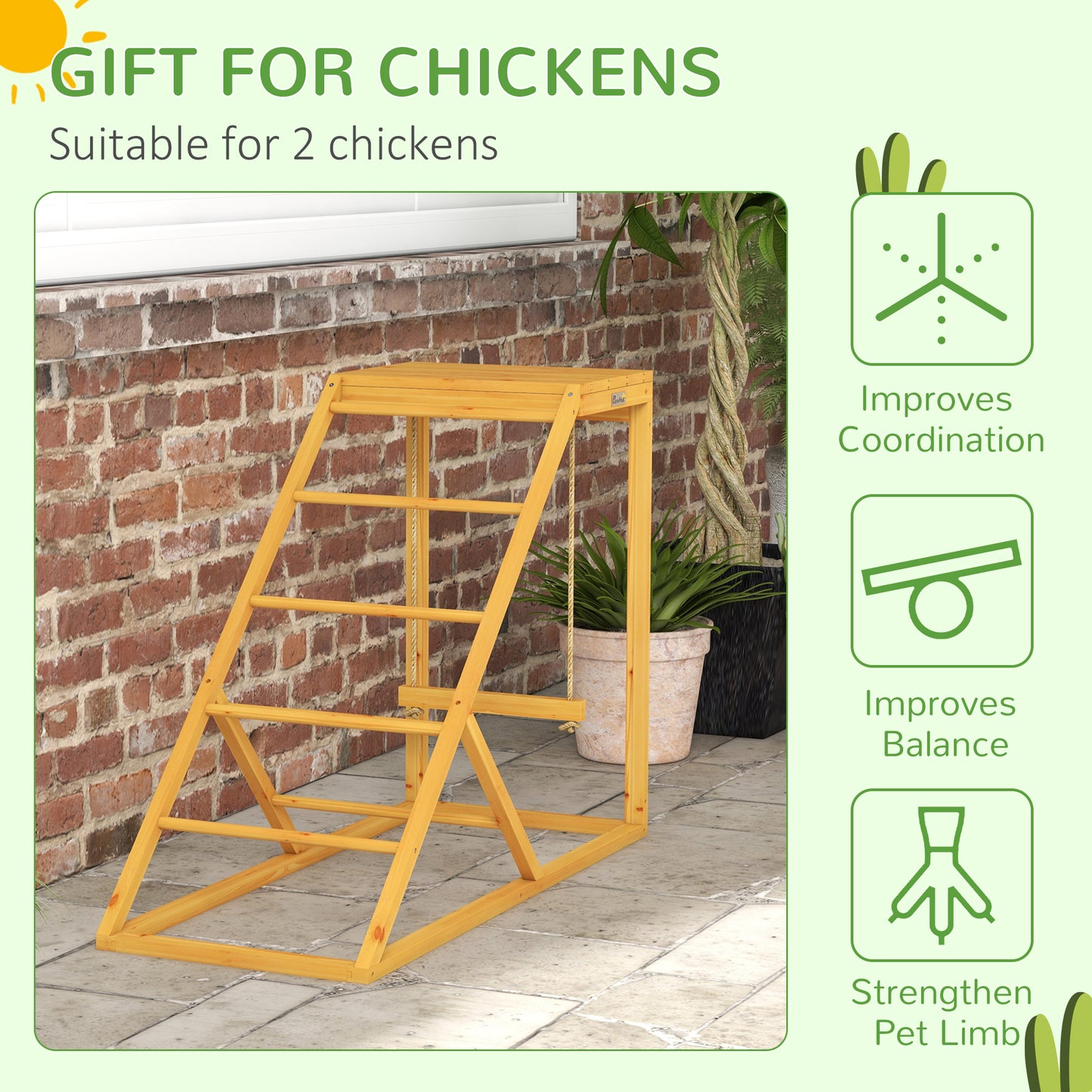 Yellow Chicken Swing Play Center for Two Hens