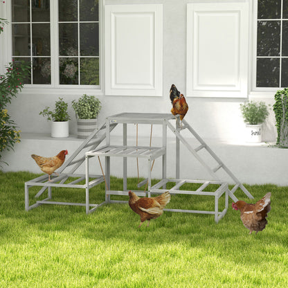 PawHut Chicken Swing Set - Wood Coop Accessories for 10-15 Chickens