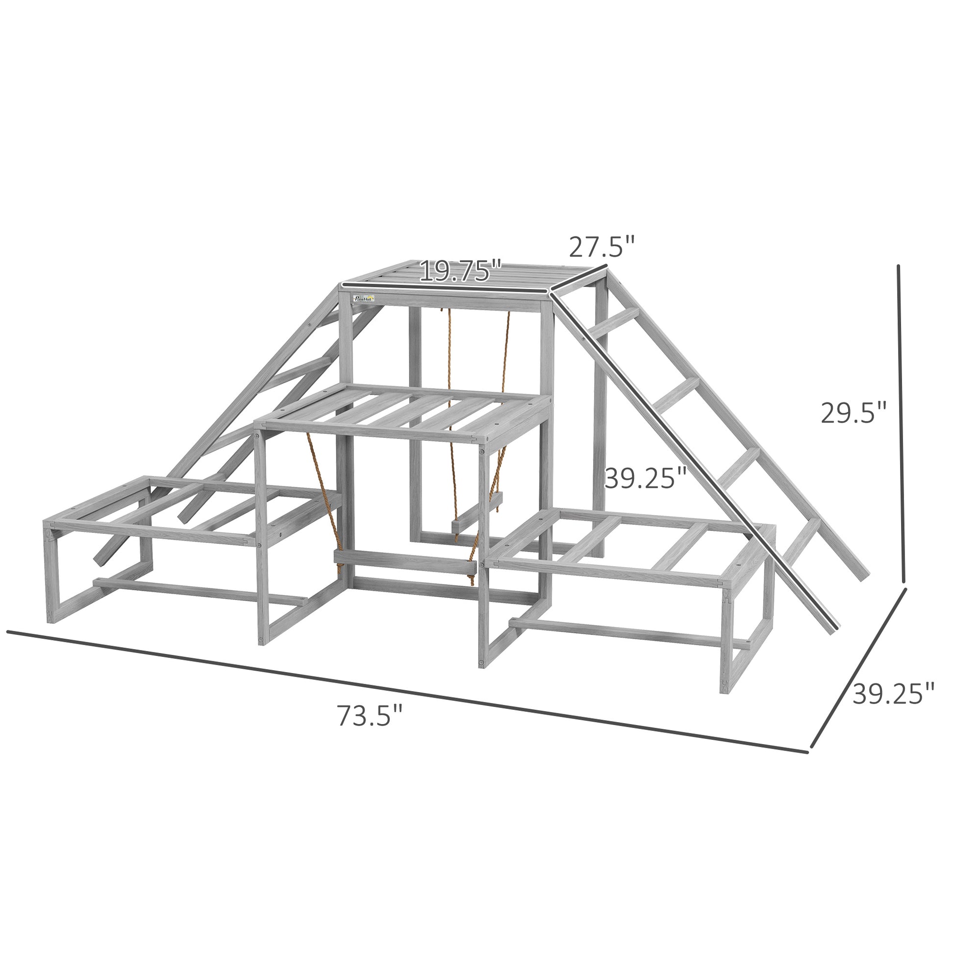 PawHut Chicken Swing Set - Wood Coop Accessories for 10-15 Chickens