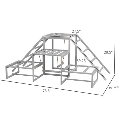 PawHut Chicken Swing Set - Wood Coop Accessories for 10-15 Chickens