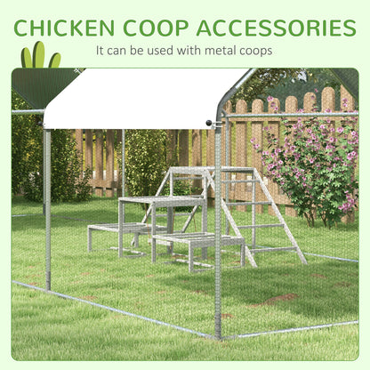 PawHut Chicken Swing Set - Wood Coop Accessories for 10-15 Chickens
