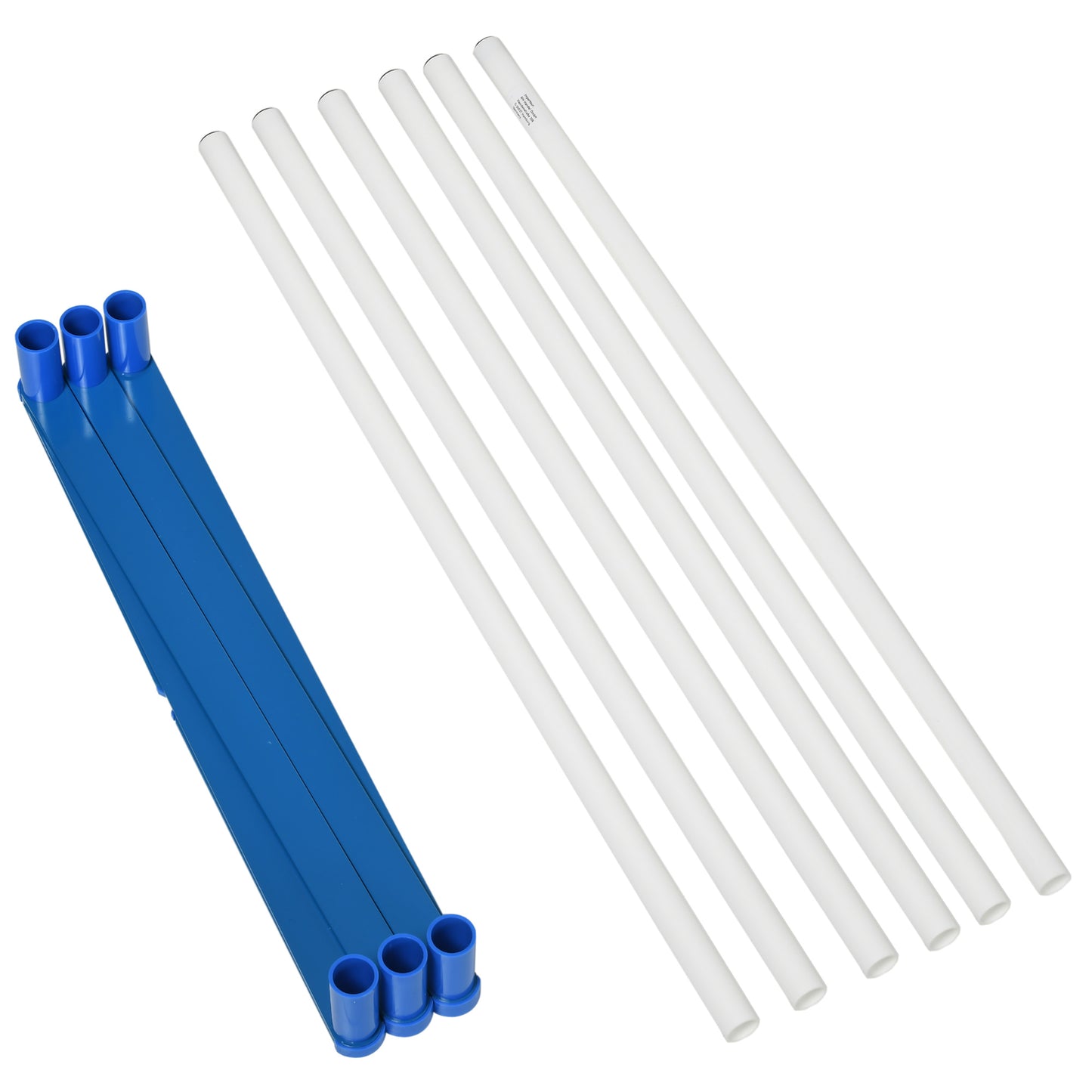 White Plastic Dog Agility Course Set - Adjustable Training Equipment