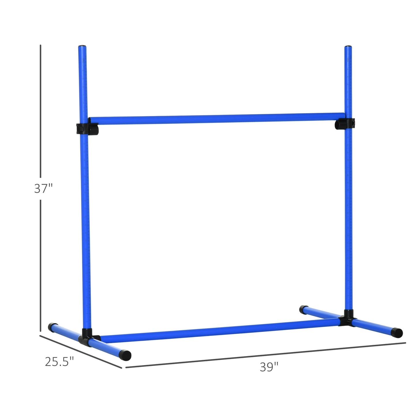 PawHut 4 Piece Dog Agility Training Set - Adjustable Blue Bars