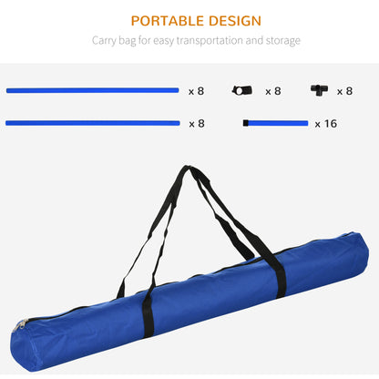 PawHut 4 Piece Dog Agility Training Set - Adjustable Blue Bars