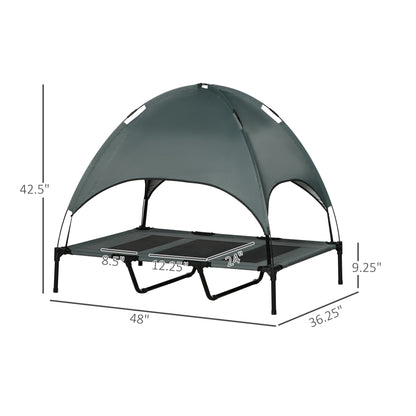 PawHut Elevated Dog Cot - Cool & Portable Gray Pet Bed