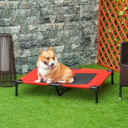 36" Elevated Dog Bed Frame - Red Metal Pet Bed