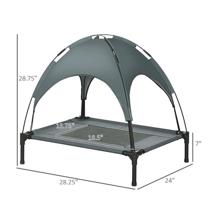 Gray Metal Elevated Dog Cot - 30 Inch Bed