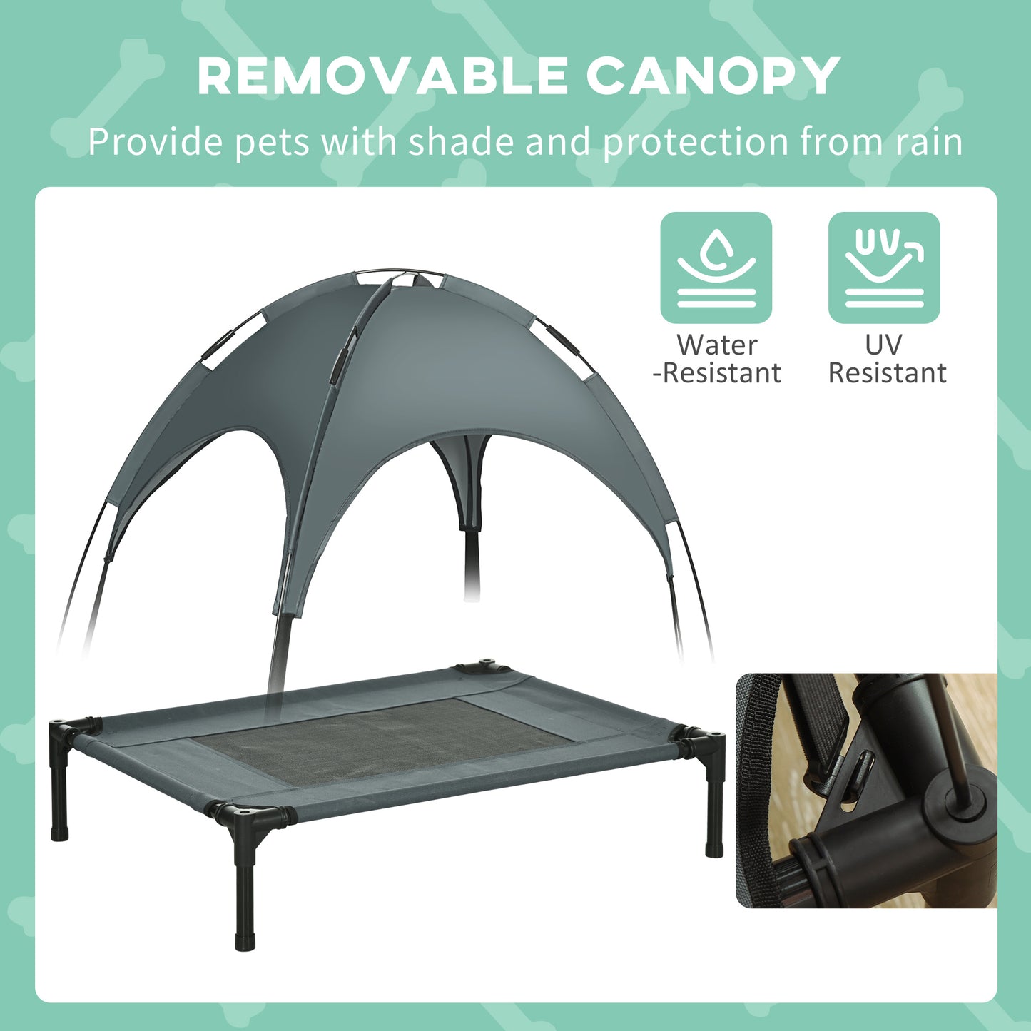 Gray Metal Elevated Dog Cot - 30 Inch Bed