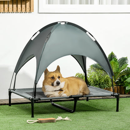 36 Inch Gray Metal Elevated Dog Cot Bed