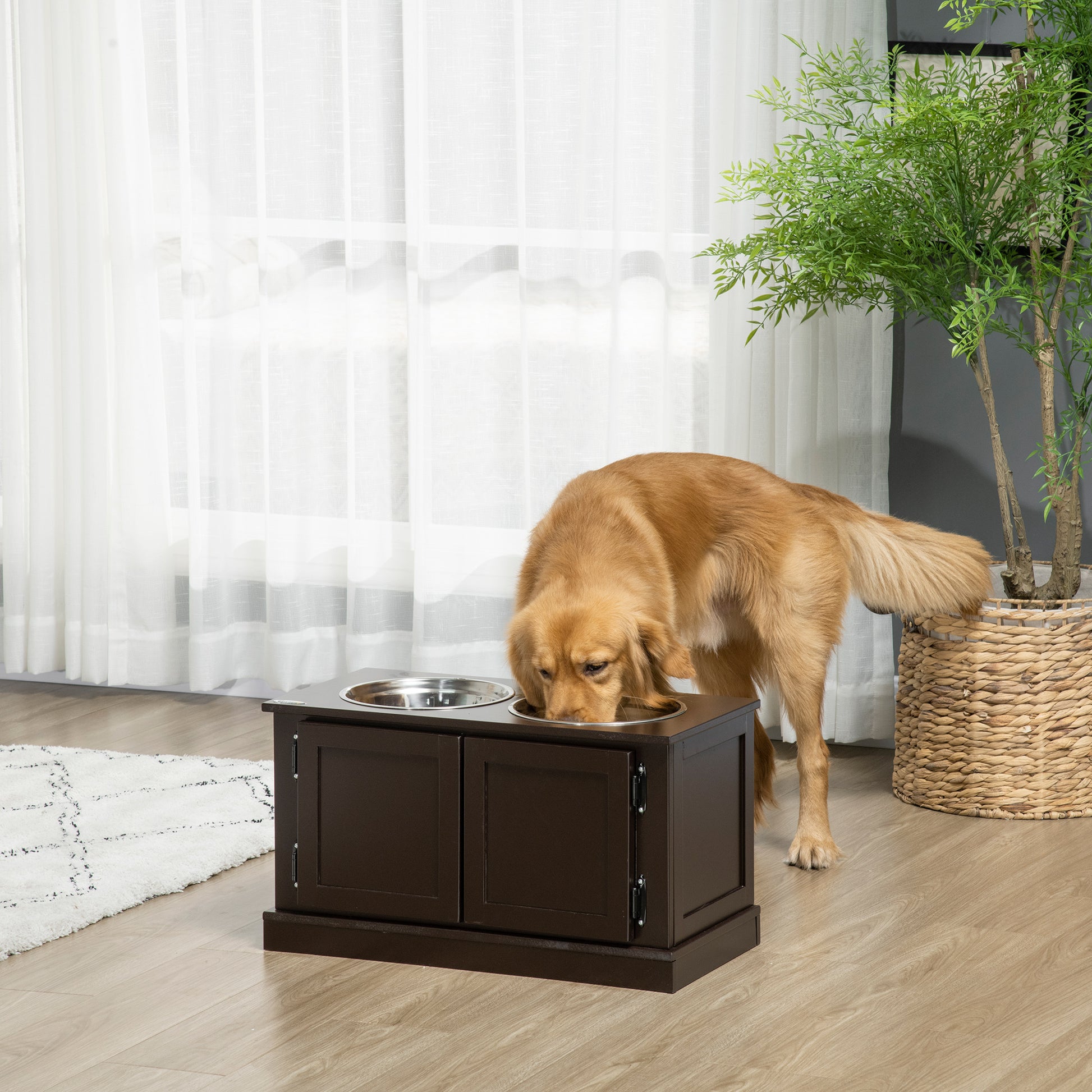 Large Dog Bed with Storage - Brown MDF