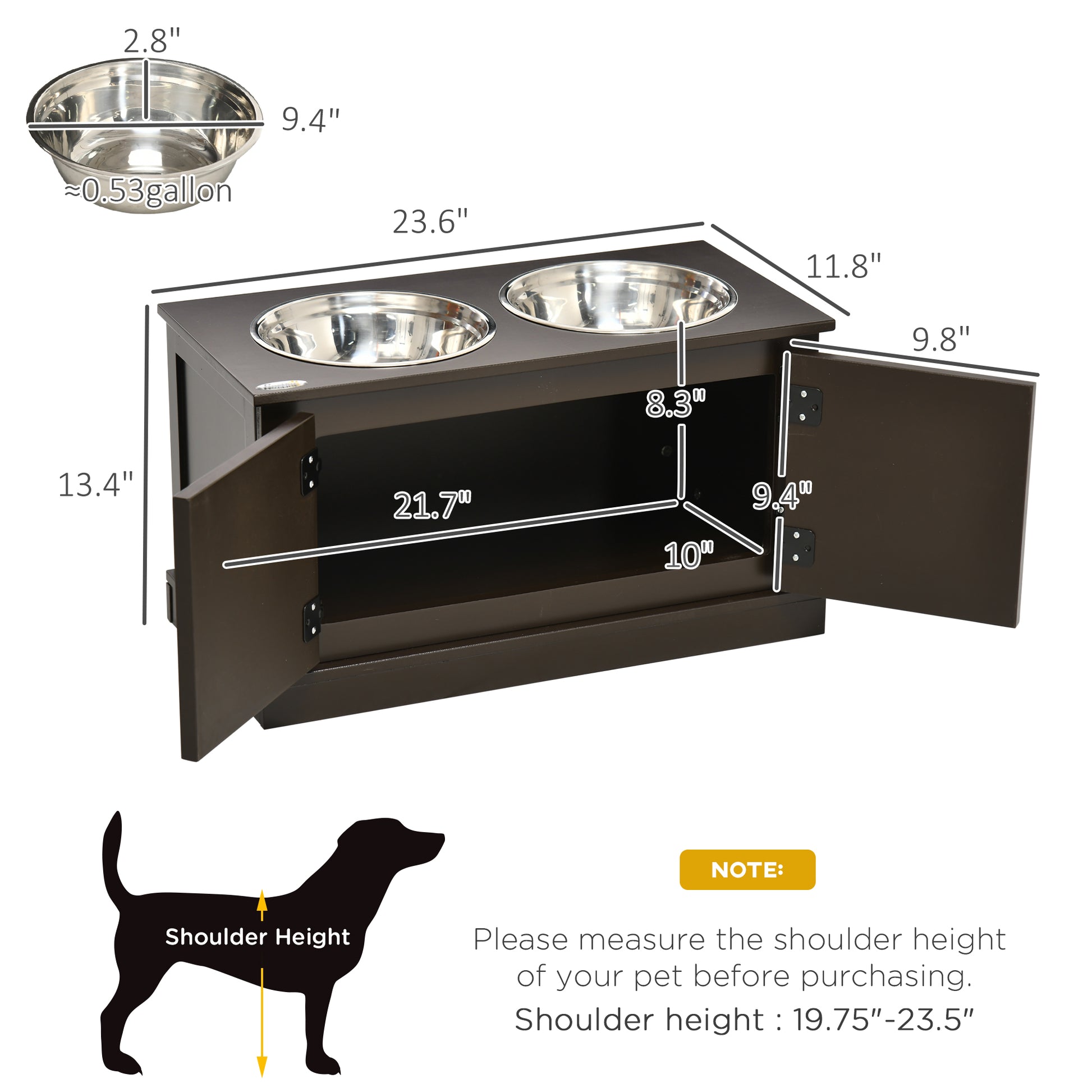 Large Dog Bed with Storage - Brown MDF
