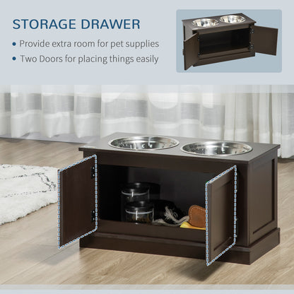 Large Dog Bed with Storage - Brown MDF