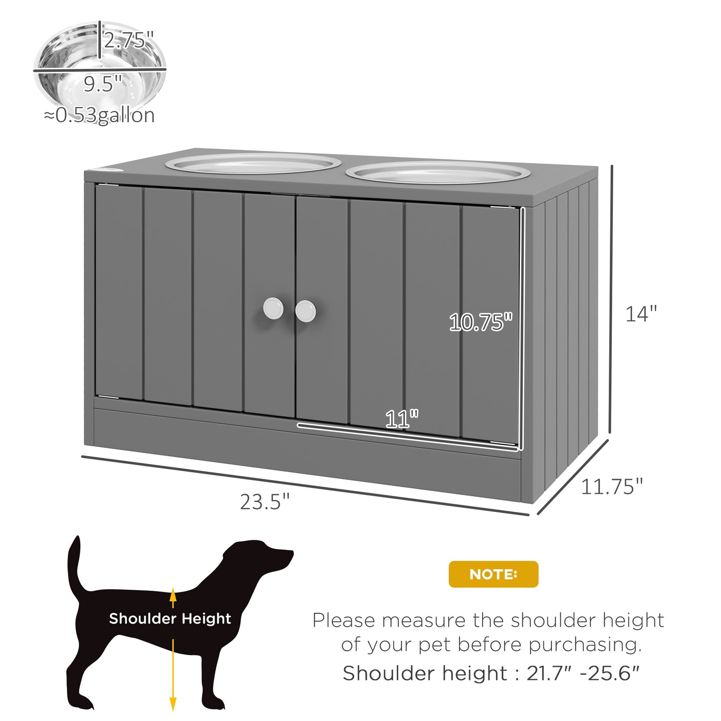 Large Gray Dog Bed with Storage Cabinet
