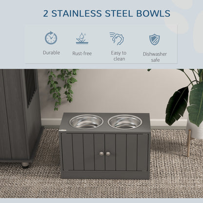 Large Gray Dog Bed with Storage Cabinet