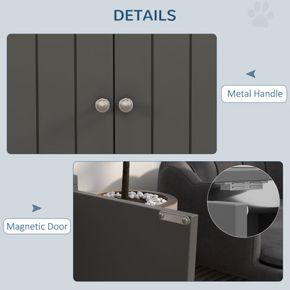 Large Gray Dog Bed with Storage Cabinet