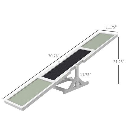 Wooden Dog Agility Seesaw - White - 71" L