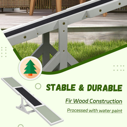 Wooden Dog Agility Seesaw - White - 71" L