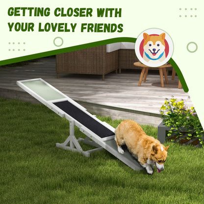 Wooden Dog Agility Seesaw - White - 71" L