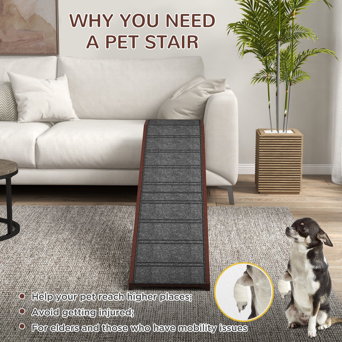 PawHut Dog Ramp - Easy Access for Seniors & Pets