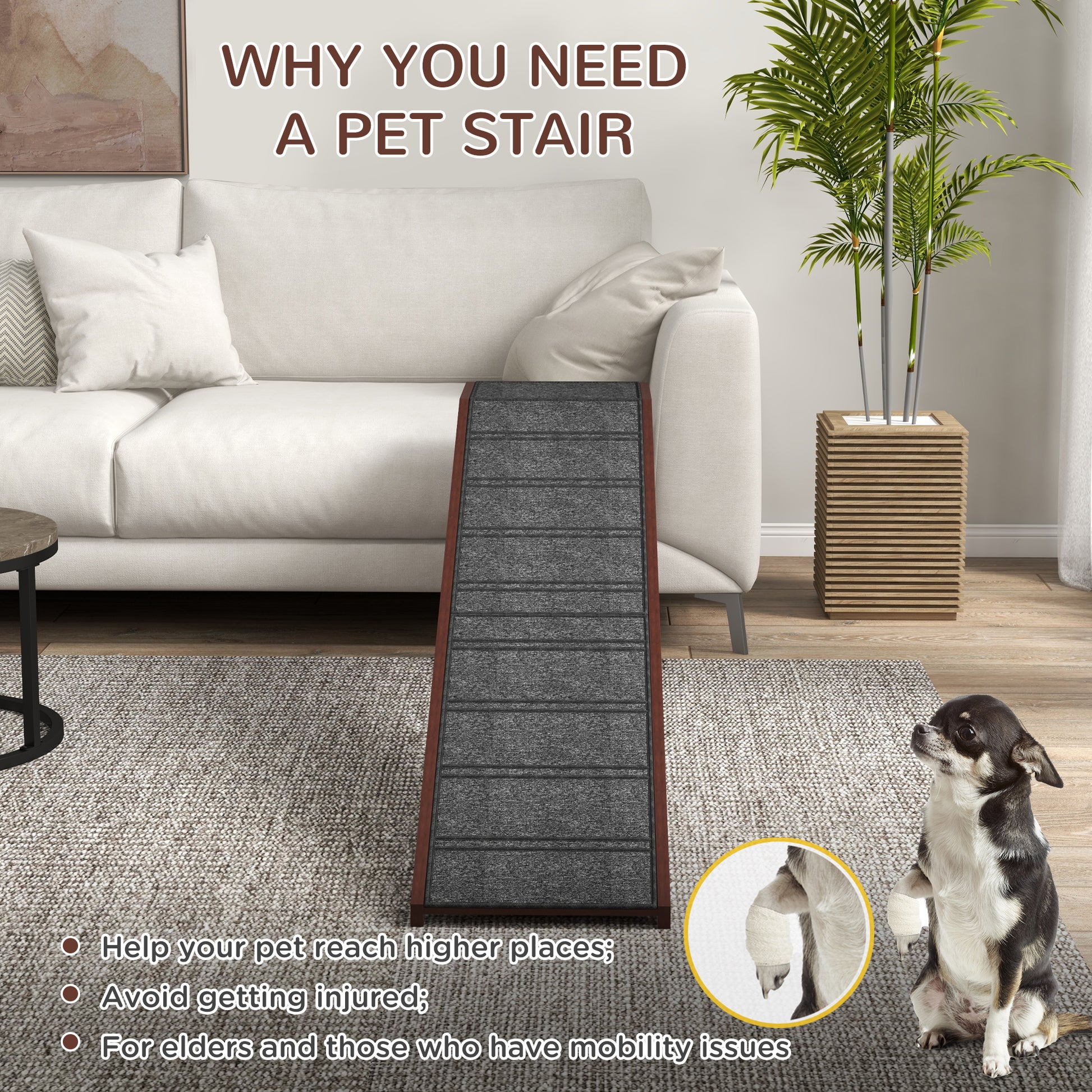 PawHut Dog Ramp - Easy Access for Seniors & Pets