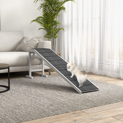 74" White Wooden Dog Ramp for Bed for Pet Areas