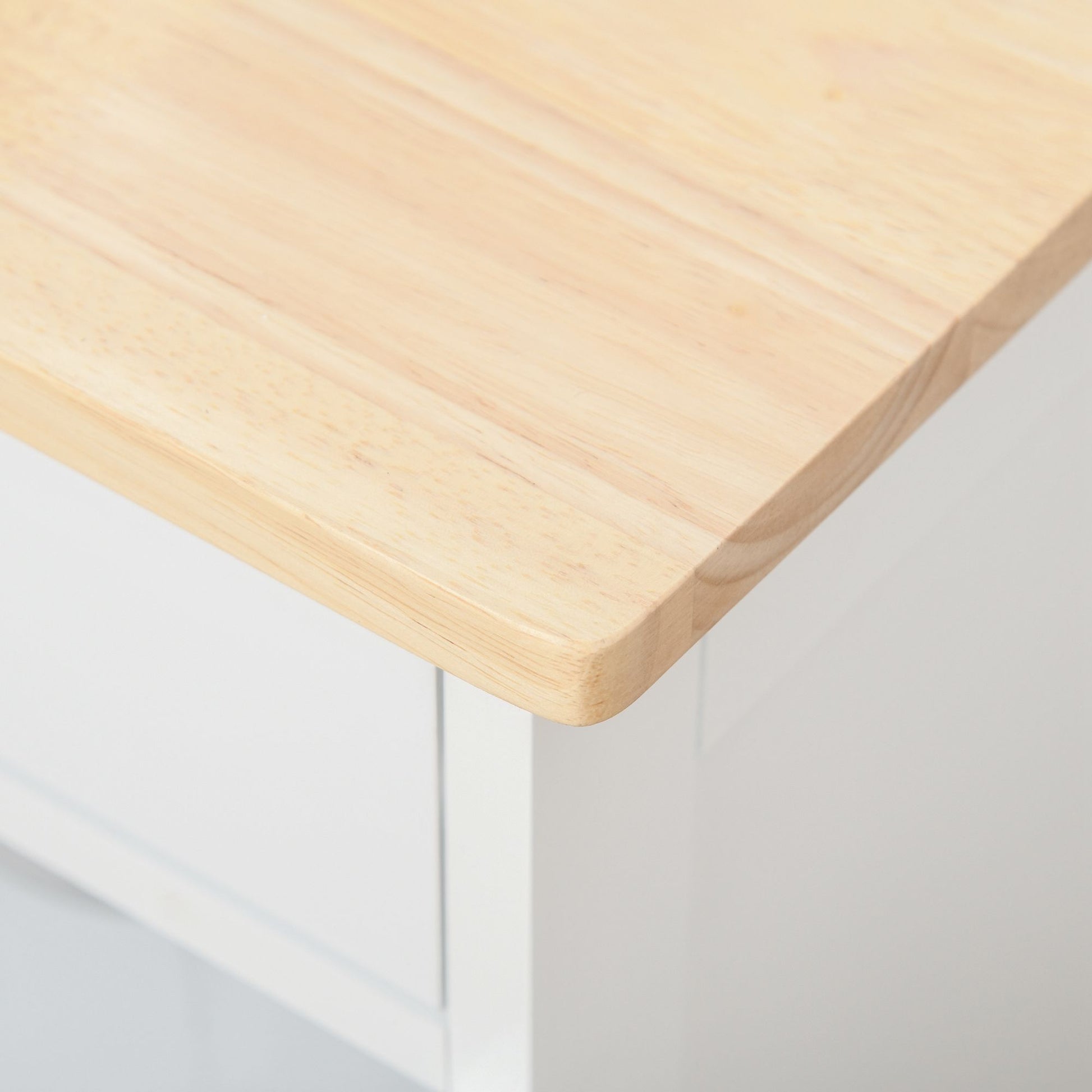 White Rubber Wood Kitchen Island Cart with Wine Racks