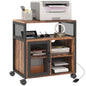 Vinsetto Mobile Printer Stand with Socket & USB Ports, Rustic Brown