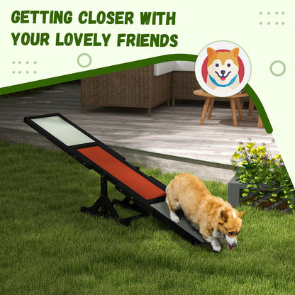 PawHut Wooden Dog Agility Seesaw - Training & Exercise Platform