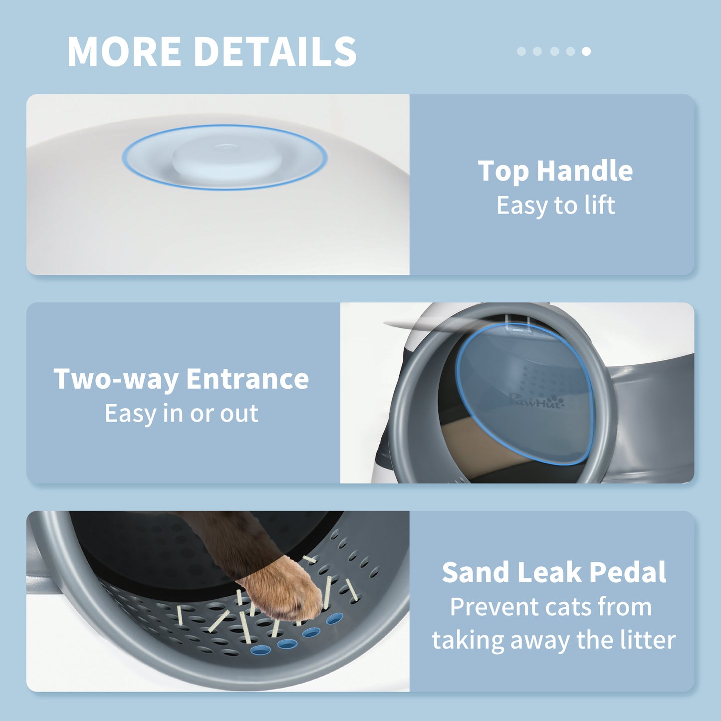 Foldable Cat Litter Box - White ABS Pet Bed