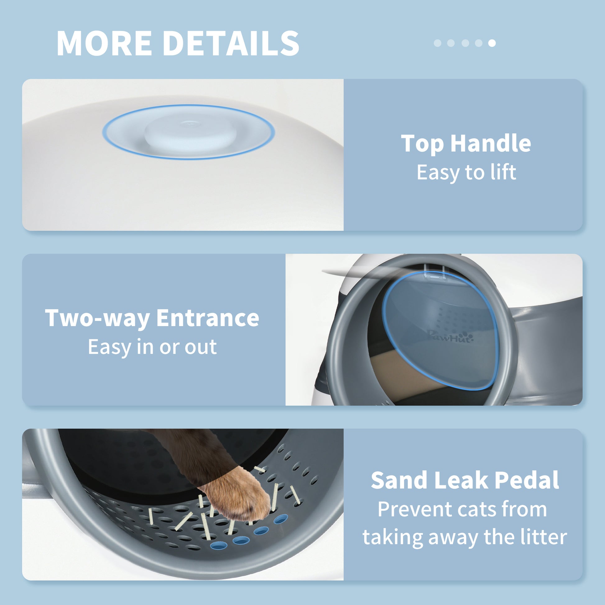 Foldable Cat Litter Box - White ABS Pet Bed