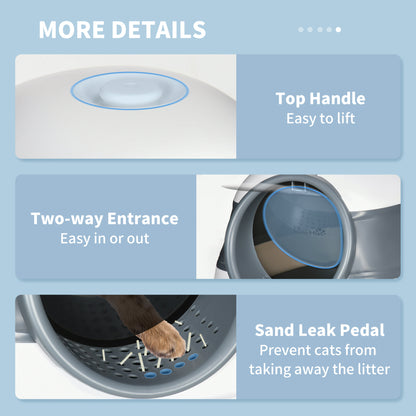 Foldable Cat Litter Box - White ABS Pet Bed