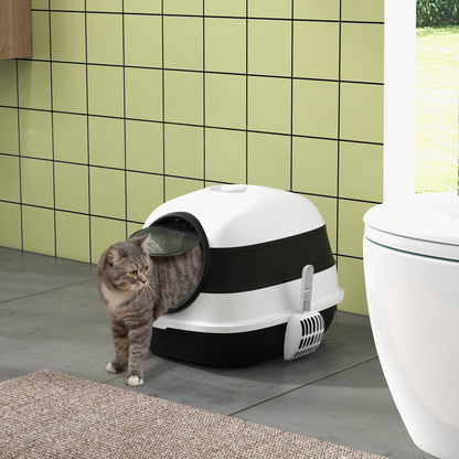 Foldable Cat Litter Box - Black ABS, 20.5" L