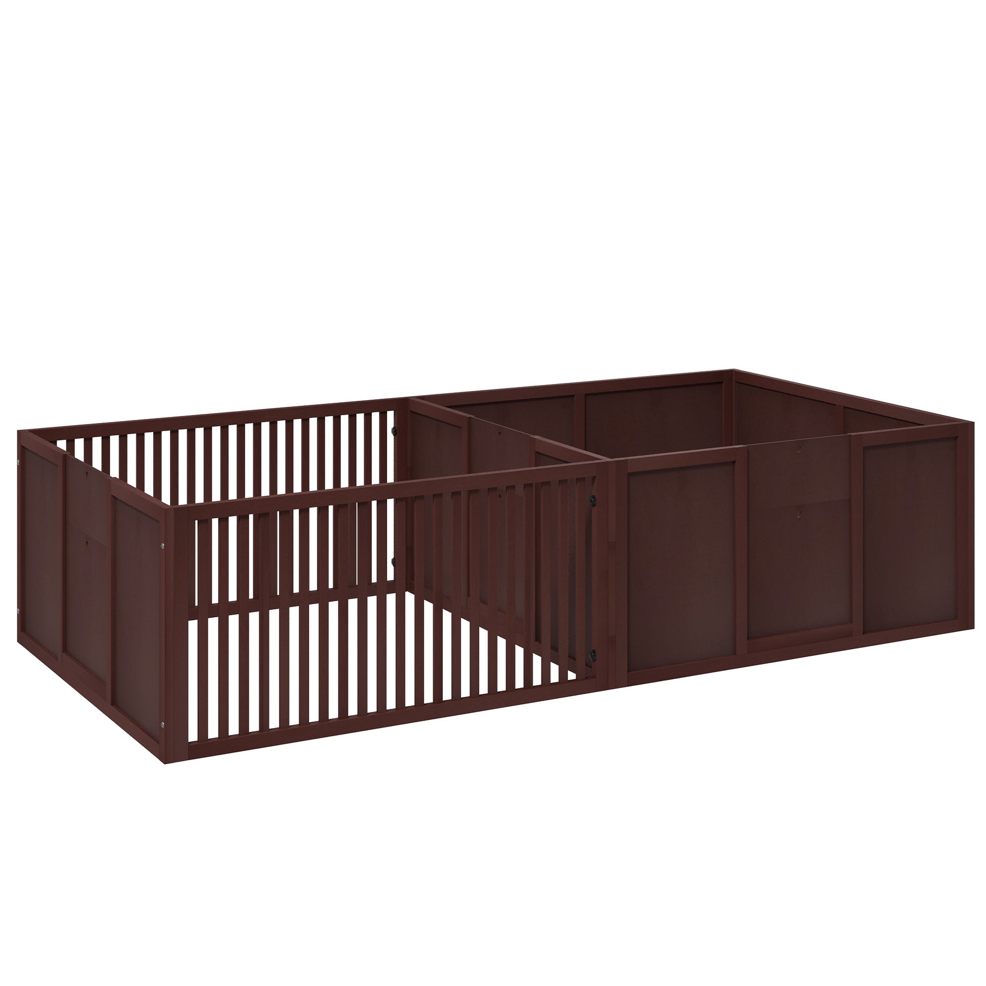 PawHut Whelping Box for Dogs Built for Mother's Comfort, Dog Whelping Pen with Removable Doors, Puppy Playpen for Indoors, Newborn Puppy Supplies & Essentials, 81" x 39" x 20", Coffee