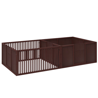 PawHut Whelping Box for Dogs Built for Mother's Comfort, Dog Whelping Pen with Removable Doors, Puppy Playpen for Indoors, Newborn Puppy Supplies & Essentials, 81" x 39" x 20", Coffee