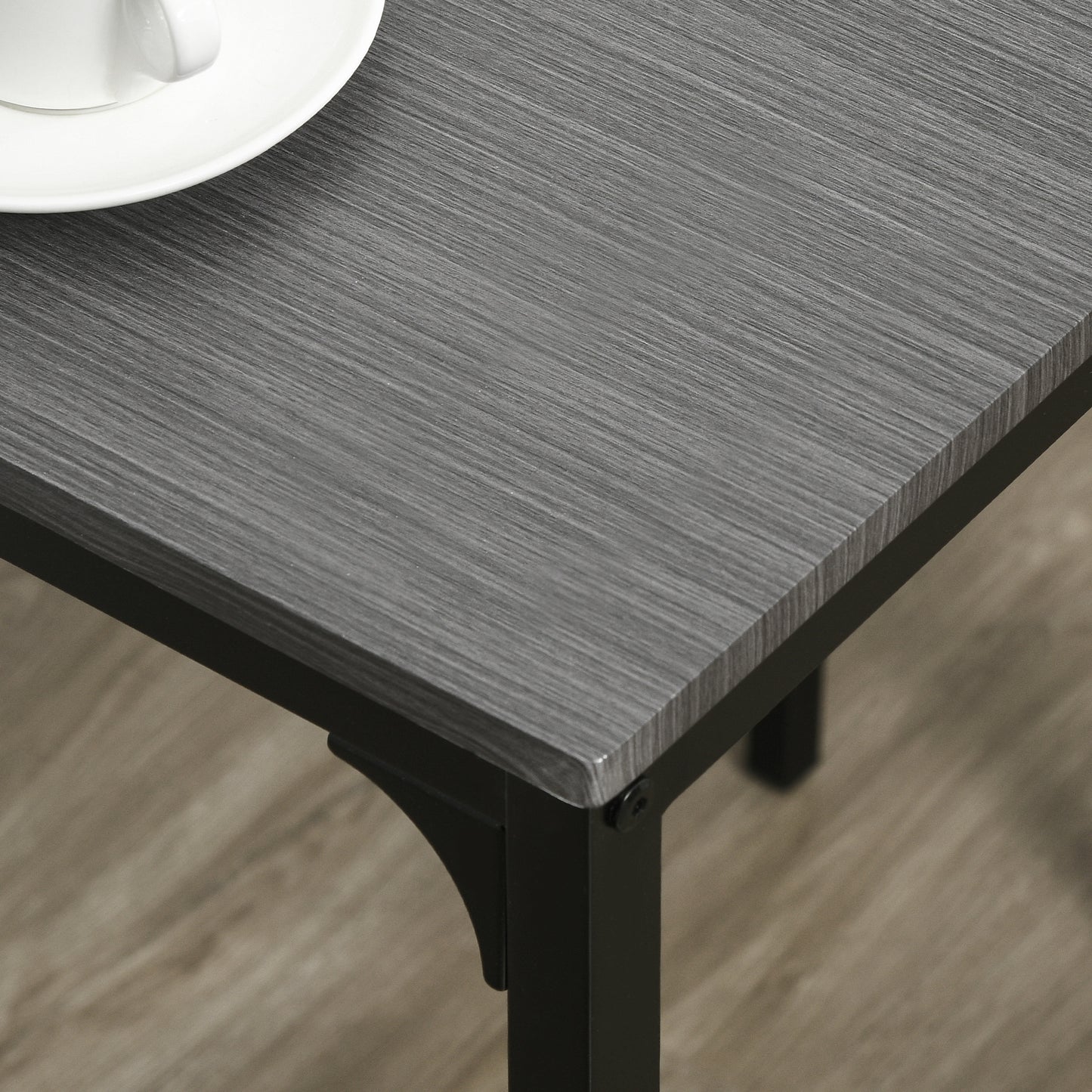 Grey Bar Table Set - 3 Piece Kitchen Bar Table with Stools for Dining Room