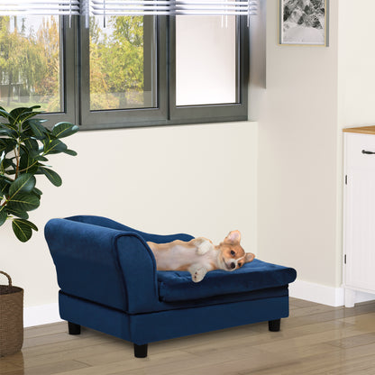 Blue Wood Dog Bed with Storage for Small Dogs