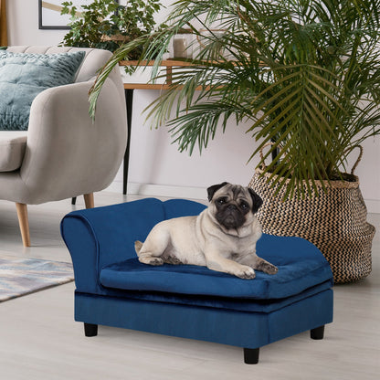 Blue Wood Dog Bed with Storage for Small Dogs