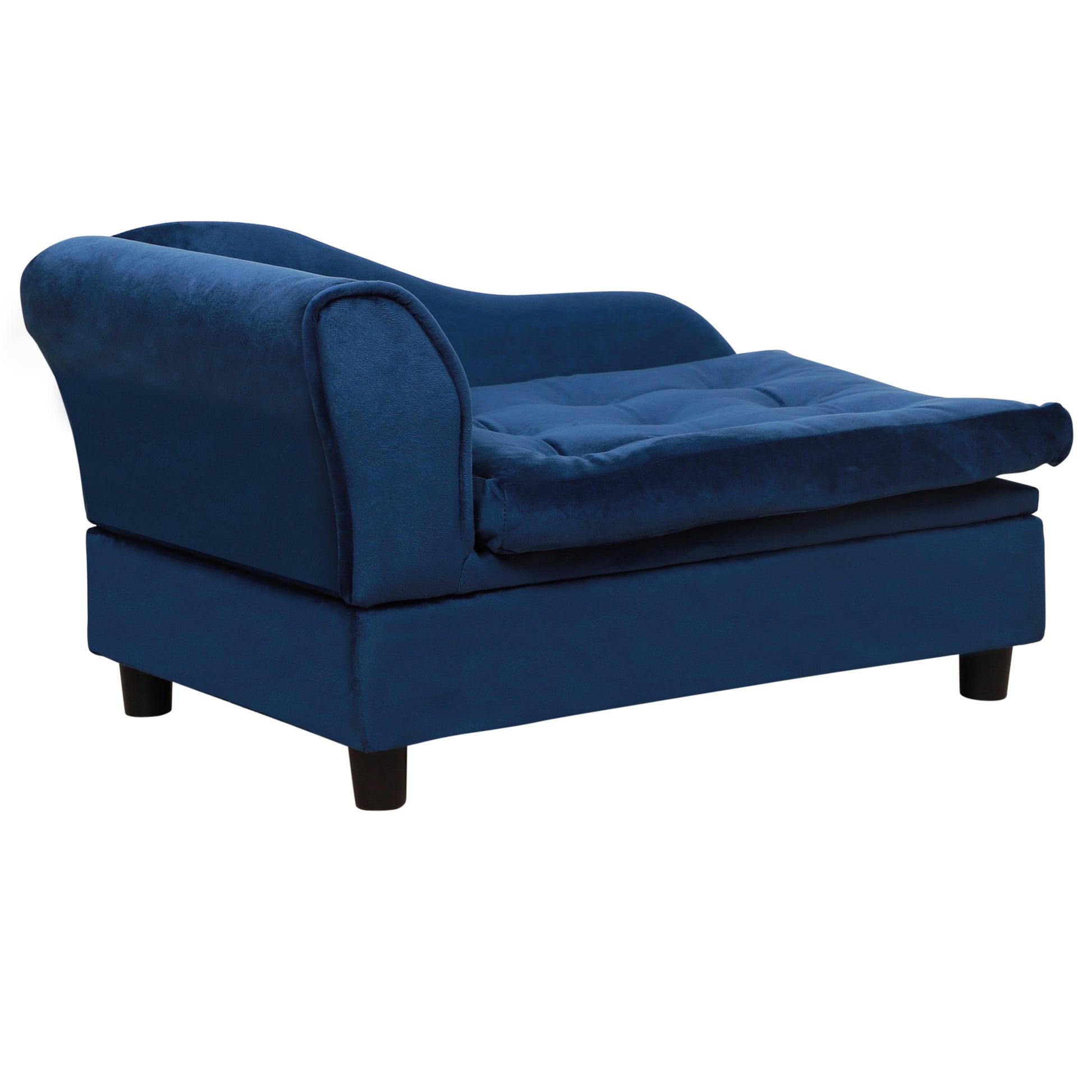 Blue Wood Dog Bed with Storage for Small Dogs